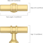 Asidrama 10 Pack Brushed Gold Kitchen Cabinet Knobs Cabinet Hardware Zinc Knobs for Dresser Drawers