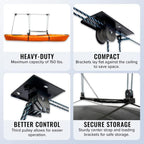 Teal Triangle Ceiling Storage Hoist for Cargo Box - Heavy Duty Garage Storage Lift - Garage Pulley Lift System Holds 150 lbs and Fits 8-10 ft Tall Garage Ceilings