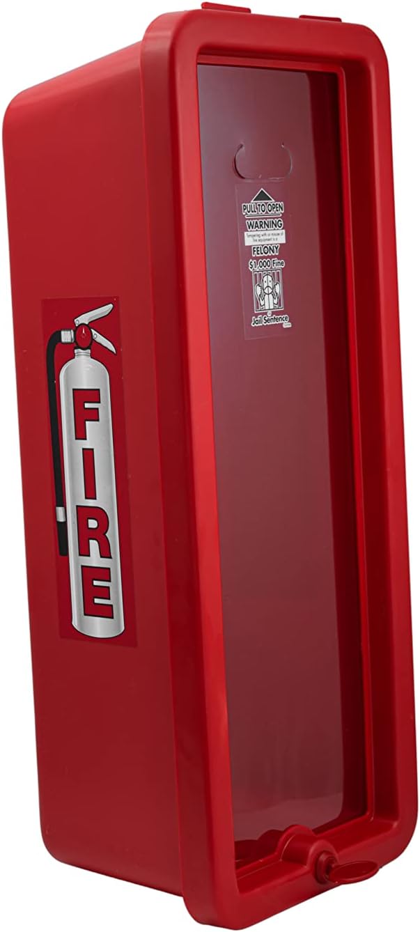 PRO&Family Fire Extinguisher Cabinet Fire Extinguisher Box Outdoor Fire Cabinet Mounted Fire Extinguisher Cabinet Fire Extinguisher Cover (1, Red with Pull-Panel, 20 lb)
