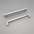 Drawer Handles Brushed Nickel 10 Pack,8 Inch Hole Center 203mm Square Cabinet Handles Dresser Pulls Stainless Steel Cupboard Handles Modern Kitchen Cabinet Hardware