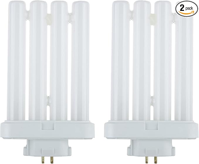 Diodesy- FML27/30K/2PK Fluorescent 27W 3000K Warm White Quad Tube FML CFL Plugin Light Bulbs, 4-Pin GX10Q-4 Base, 3000K-Warm White 2 Pack