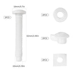 4Pcs Universal Toilet Tank Bolts Nuts, Heavy Duty Toilet Seat Screw Bolt Set, Premium Stainless Steel Hardware with Rubber Washers, Extra Long Nuts Easy Installation (MFL12-2)