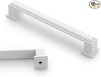 10 Pack 5 Inch(128mm) Hole Center Matte White Modern Cabinet Pulls Kitchen Cabinet Handles Kitchen Cabinet Hardware Timeless Drawer Pulls for Dresser Cupboard Wardrobe, Matte White(5x10)