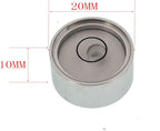 Mini Metal universal horizontal bubble water level balance bubble level round 20x10mm (silvery white）
