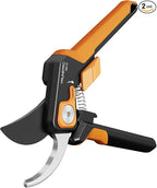 PrunePro Pruning Shears for Gardening Professional Bypass Hand Pruner Stainless Steel Sharp Blade Garden Scissors Plant Flower Garden Clipper Orange 2 Pack