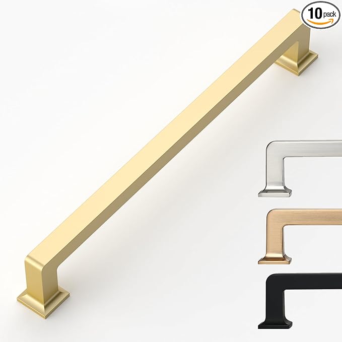 10 Pack 7.5 Inch Gold Cabinet Pulls, Kitchen Hardware