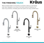 KRAUS® Allyn™ Traditional Industrial Pull-Down Single Handle Kitchen Faucet in Spot-Free Stainless Steel, KPF-4100SFS