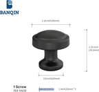 20 Pack Black Knobs Round Drawer knobs for Kitchen Bathroom Black Cabinet Hardware for Dresser Drawers，Aluminum Alloy
