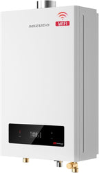 MIZUDO Natural Gas Tankless Water Heater, Indoor or Outdoor Convertible Installation, Max 5.1 GPM 120,000 BTU, WiFi&APP Control CSA Certified for Large Families Whole House, GEN 3