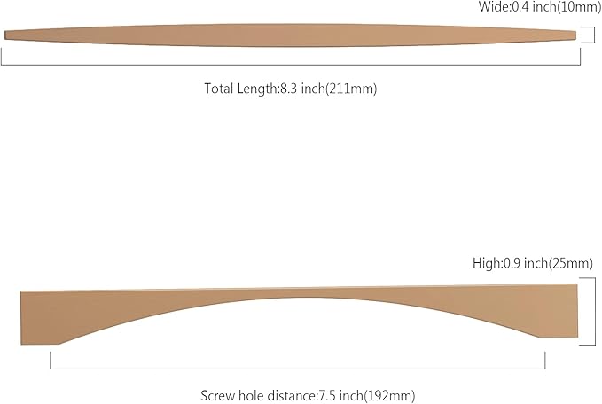 Asidrama 10 Pack 7.5 Inch(192mm) Champagne Bronze Kitchen Cabinet Handles, Cabinet Pulls Kitchen Cabinet Hardware for Cupboard Drawer Pulls