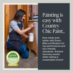 Country Chic All-in-One Chalk Paint for Furniture, Cabinets, Home Decor, Eco-Friendly, Matte Finish, Built-In Primer & Top Coat for Wood, Metal - Pebble Beach (Grey) - Pint 16 oz (475 ml)