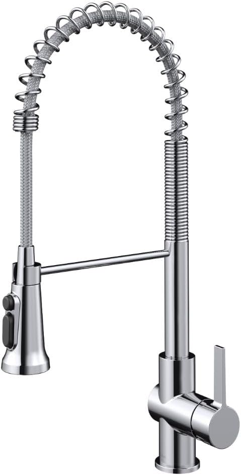 KRAUS Britt 2-in-1 Commercial Style Pull-Down Single Handle Water Filter Kitchen Faucet for Reverse Osmosis or Water Filtration System in Chrome, KFF-1691CH