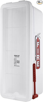 Fire Extinguisher Cabinet Fire Extinguisher Box Outdoor Fire Cabinet Mounted Fire Extinguisher Cabinet Fire Extinguisher Cover (White with Hammer Attachment, Rx350, Plastic, 5 Pounds, 10, AKA1)