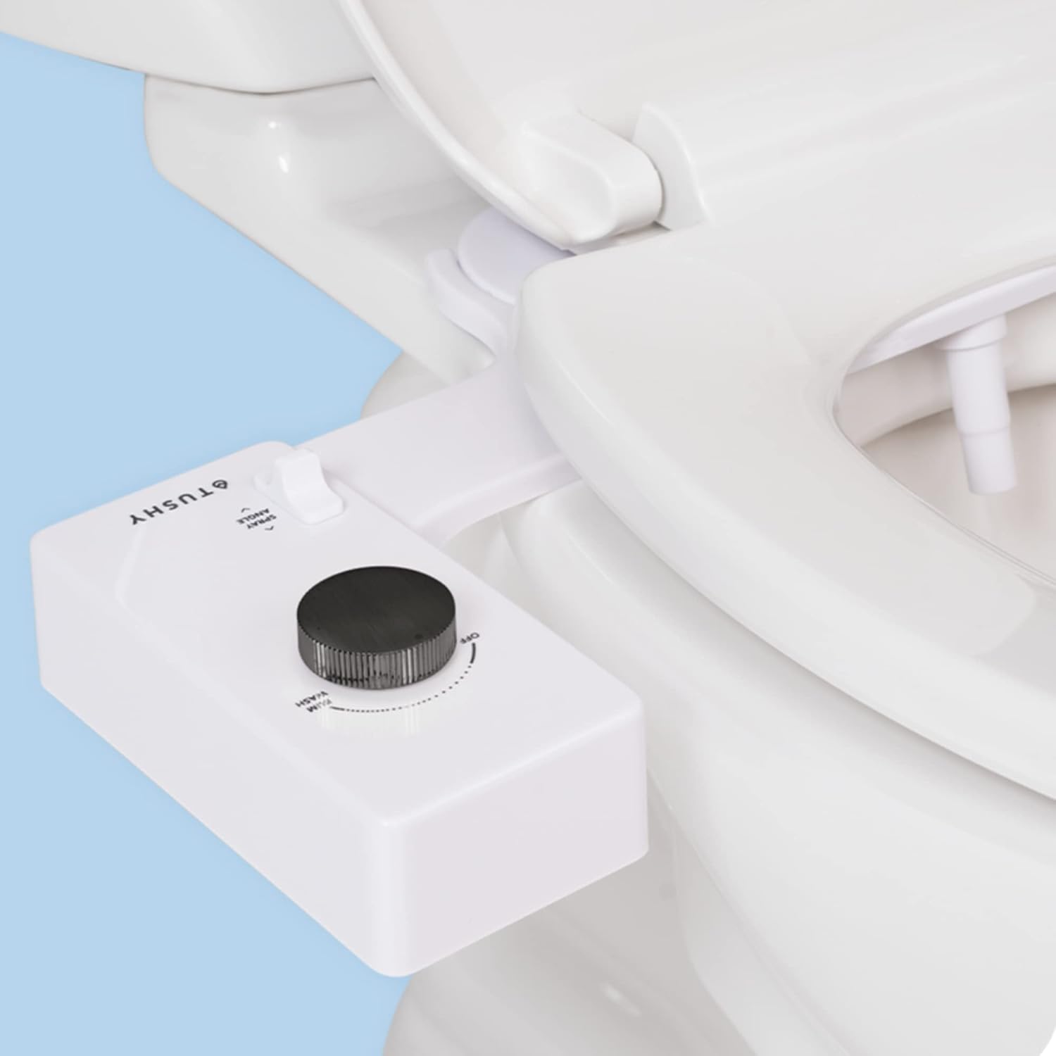 TUSHY Classic 3.0 Bidet Toilet Seat Attachment - A Non-Electric Self Cleaning Water Sprayer with Adjustable Water Pressure Nozzle, Angle Control & Easy Home Installation (White/Gunmetal)