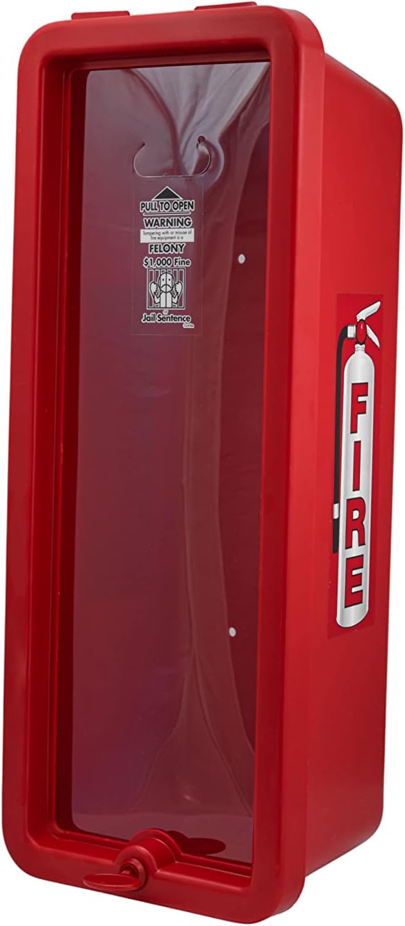 Fire Extinguisher Cabinet Fire Extinguisher Box Outdoor Fire Cabinet Mounted Fire Extinguisher Cabinet Fire Extinguisher Cover (Red with Pull-Panel, Rx350, Plastic, 5 Pounds, 5, AKA1)