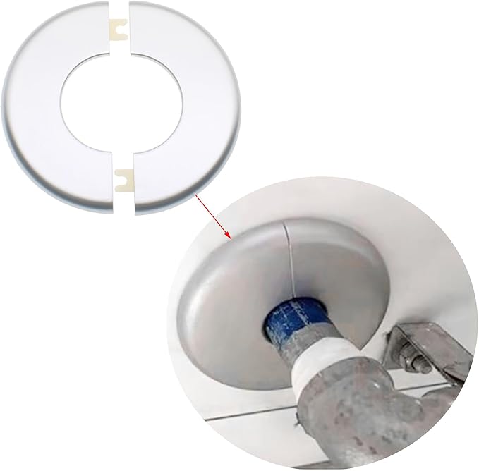 2 Pack Wall Split Flange ABS Round Escutcheon Plate for 2" / 51 mm Diameter Pipe Faucet Decoration Accessories (Silver)