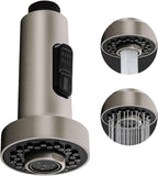 Kitchen Faucet Sprayer Head Replacement Parts,Pull Out Down Kitchen Sink Faucet Nozzle Spout Head 2 Functions, Brushed Nickel