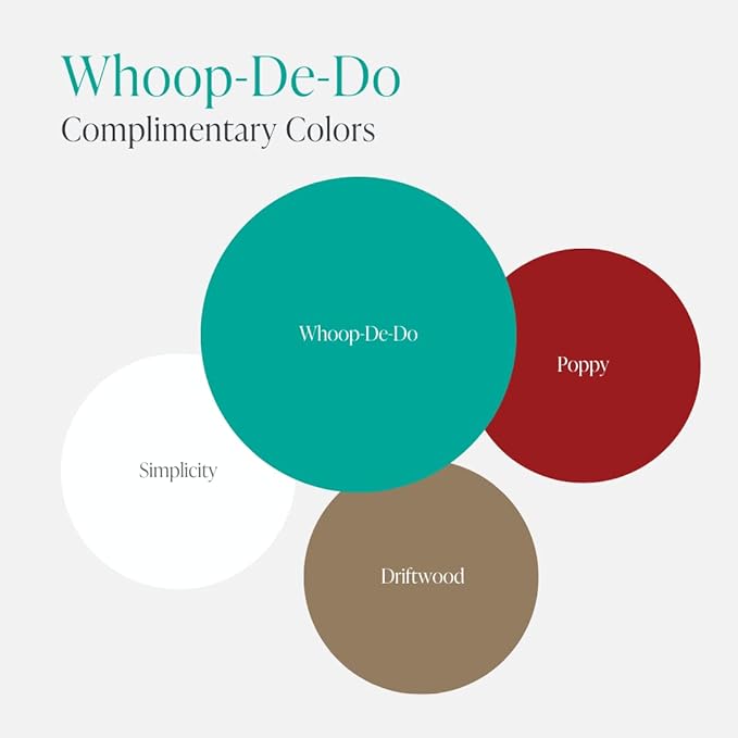 Country Chic All-in-One Chalk Paint for Furniture, Cabinets, Home Decor, Eco-Friendly, Matte Finish, Built-In Primer & Top Coat for Wood, Metal - Whoop-de-do (Bright Teal) - 4 oz (118 ml)