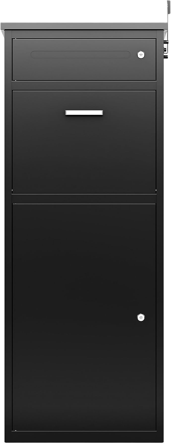 Package Delivery Box for Outside, Cold-Rolled Steel 2-in-1 Anti-Theft Lockable Package Mailbox, Extra Large Parcel Drop Box for Packages & Mails, Weatherproof Rustproof Outdoor Delivery Box