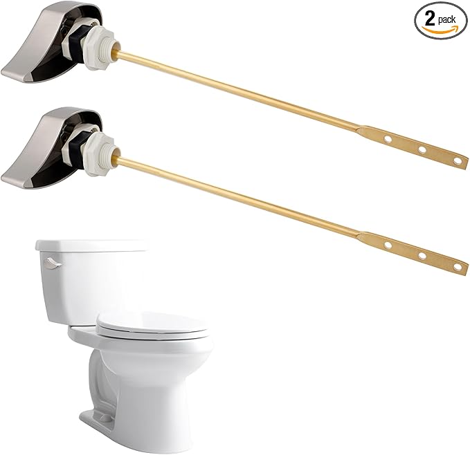 Hibbent 2 Pack Toilet Handle Replacement Compatible with TOTOTHU004-CP Trip Lvr for ST701, CST854, Side Mount Toilet Flush Handle, Tank Flush Lever, Brushed Nickel