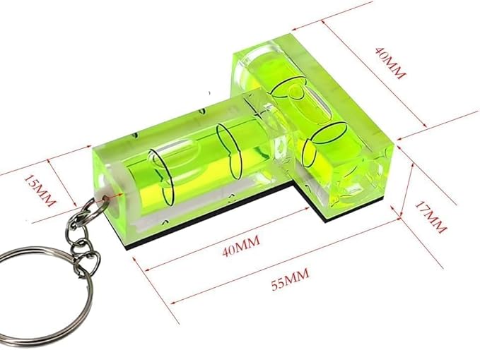 UMEI T-Type Mini Level,Magnetic Function of Level Instrument Platform can use Level Instrument Small Level Ruler Level Bubble Bead (With keychain)