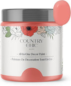 Country Chic All-in-One Chalk Paint for Furniture, Cabinets, Home Decor, Eco-Friendly, Matte Finish, Built-In Primer & Top Coat for Wood, Metal - Sunset Glow (Coral Pink) - 8 oz (237 ml)