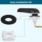 Hygie Rinse 2PCS Universal Metal Toilet Handle Replacement Kit Side Mount Toilet Lever Compatible with TOTO/Glacier Bay/Gerber, Toilet Flush Handle with Flapper Chain, Matteblack