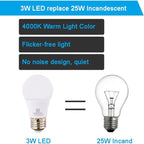 12V-60V LED Light Bulb E26 Regular Light Base,4000K Daylight, 12V AC DC Low Voltage 3W LED Equivalent 25W Lamp, Medium Screw Base, 12V 24V 32V 36V 48V 60V A15 Bulb, Not for 120V, 6 Pack