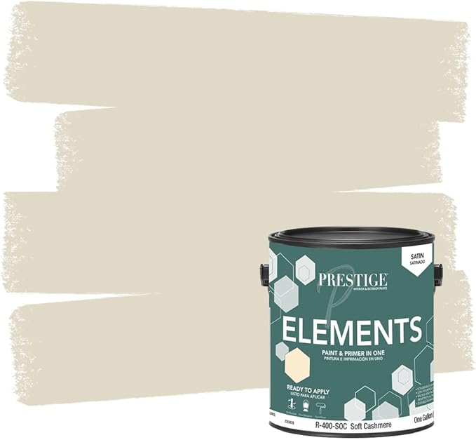 PRESTIGE Paints Elements Interior Paint and Primer in One, Satin, 1 Gallon, Soft Cashmere