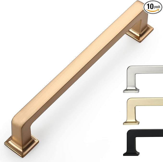 10 Pack 5 Inch Cabinet Handles - Champagne Bronze Cabinet Pulls for Kitchen and Dresser Drawers