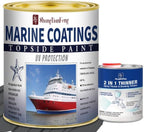 Battleship Grey Marine Coatings Topside Paint 32 Oz Grey+10 Fl Oz diluent, Marine Wood and Fiberglass Primer,Suitable for use on fiber,Suitable for use on fiberglass, wood or metal surfaces above the waterline