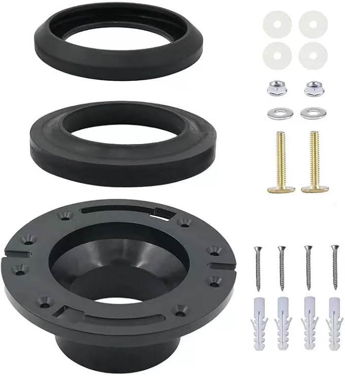 Toilet Wax Ring Replacement Kit，Premium Toilet Seal and Gasket Replacement，Toilet Flange Repair Kit Include Hardware Nuts, Washer, Bolts and Bolt Caps