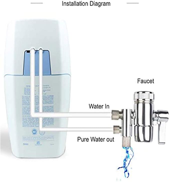Faucet Diverter Valve with Aerator M22 Female Thread,Faucet Adapter for 3/8" RO Tubing,Faucet Connector for Water Diversion for Countertop water Filter (Fits Two Way 3/8" OD Tubing)