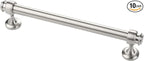 Alzassbg 10 Pack Brushed Satin Nickel Cabinet Pulls, 6-1/4 Inch(160mm) Hole Centers Cabinet Handles Kitchen Hardware Straight Bar for Cabinets and Drawer AL3082SN