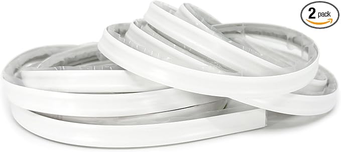 InstaTrim New & Improved Self-Adhesive Caulk Trim, 1/2" x 10', 2-Pack, Flexible, Waterproof, Stain Resistant for Bathroom, Floors, Walls, DIY Project, White