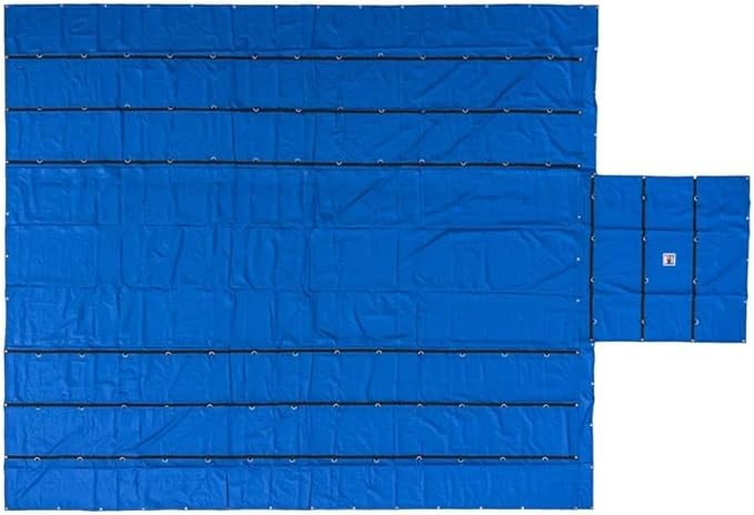 Mytee Products 24' x 27' Flatbed Trailer Lumber Tarp with 8 FT Drop - Heavy Duty Blue 18 Oz Vinyl Waterproof Tarp for Truck/Trailers to Protect Cargo from Wind, Rain, Snow, and Sun