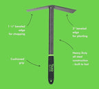 Yard Butler Terra Garden Hand Tools - Weeding Hand Tiller Tool for Efficient Gardening - Weed Remover Tool for Lawn & Garden Care - Durable Gardening Accessory, Mattock