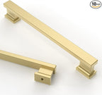 Asidrama 10 Pack 5 Inch(128mm) Brushed Gold Kitchen Cabinet Handles, Cabinet Pulls Kitchen Cabinet Hardware for Cupboard Drawer Pulls