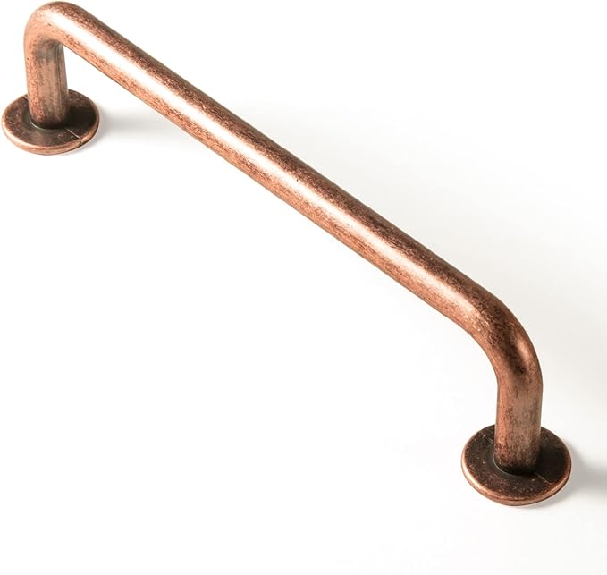 Goo-Ki 6 Pack Antique Copper Cabinet Pull Dark Copper Drawer Handles, 5.04 inch(128mm) c-c Solid Vintage Copper Bar Pulls Red Bronze Kitchen Hardware for Dresser Wardrobe Cupboard, 9338AC-128