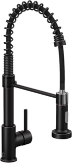 Oil Rubbed Bronze Single Handle Kitchen Faucet with Sprayer, Pull Down Faucet for Camper, RV, Farmhouse Sink