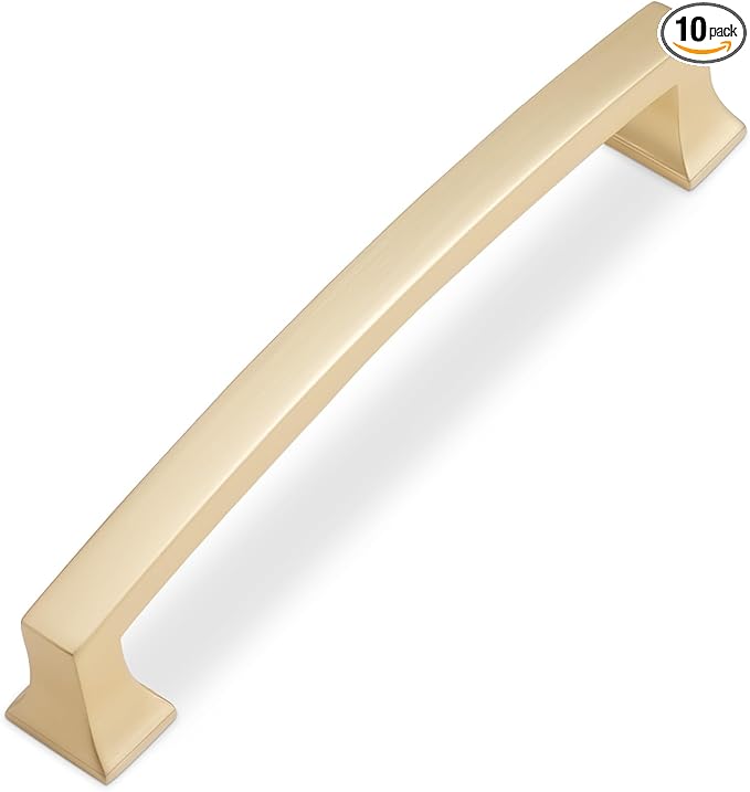 COTYKILEY 10 Pack 5 Inch(128mm) Brushed Gold Kitchen Cabinet Pulls Kitchen Cabinet Handles Cabinet Hardware
