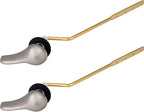 iFealClear 2 Pack Universal Brass Toilet Handle Replacement Kit, Side/Angle Mount Toilet Tank Flush Lever with Lock Nut, Fit Most, Brushed Nickel