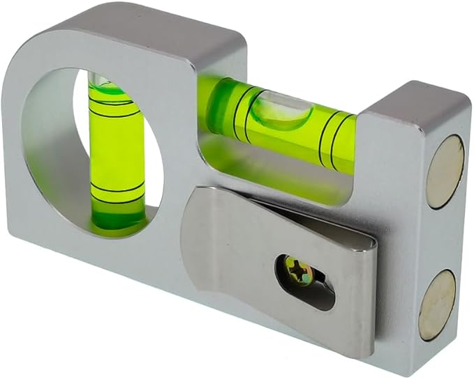 Solid aluminum alloy Mini level ruler portable mini level bubble meter with magnetic function TV stand installation (Silver Green)