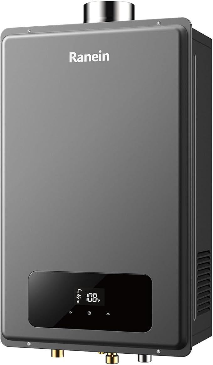 Ranein Natural Gas Tankless Water Heater, Indoor Max 7.4 GPM, 190,000 BTU Instant Hot Water Heater