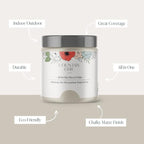 Country Chic All-in-One Chalk Paint for Furniture, Cabinets, Home Decor, Eco-Friendly, Matte Finish, Built-In Primer & Top Coat for Wood, Metal - No Wax Needed (Sunday Tea (Warm Grey), Sample (4 oz)) -