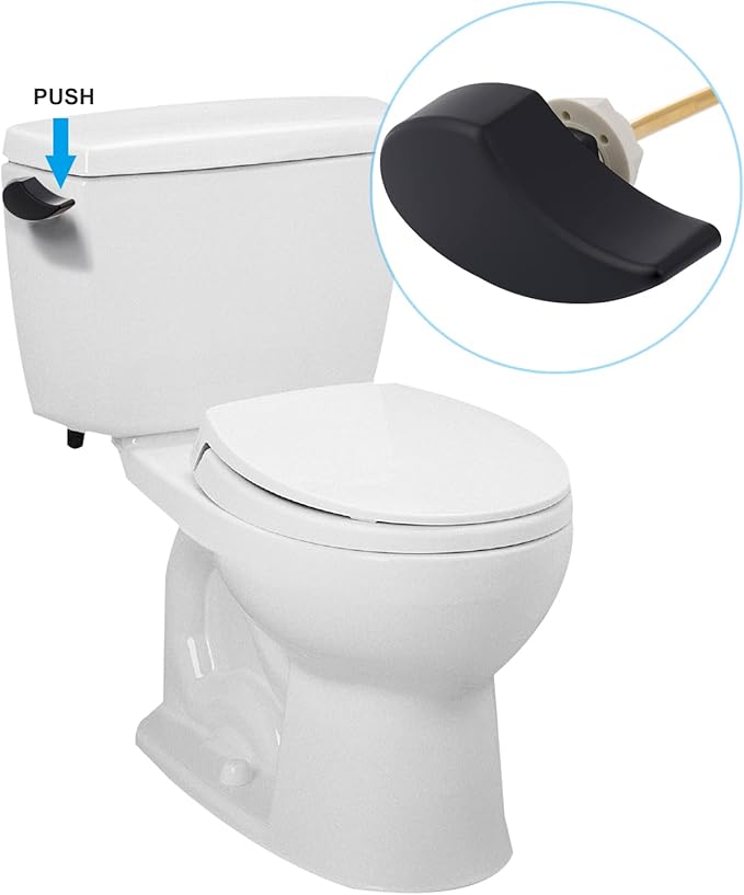 Hibbent Toilet Handle Tank Flush Lever Replacement Compatible with TOTOTHU004-CP Trip Lvr for ST701, CST854, Side Mount Toilet Flush Handle, Toilet Trip Lever, Matte Black