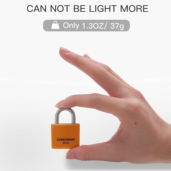 Set of 8 Small Locks，Covered Aluminum Keyed Alike Padlocks，30MM Weatherproof Lock with Same Key,Outdoor Padlock for Sheds, Storage Unit ，School Gym Locker, Toolbox