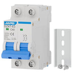 AC Miniature Circuit Breaker, 120V/240V 2 Pole 40 Amp DIN Rail Mount Circuit Breaker, MCB C40 Solar AC Disconnect Switch,Thermal Magnetic Trip