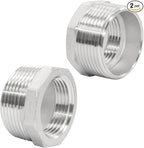 Joywayus Stainless Steel Hex Head Bushing Reducer Pipe Fitting 1-1/4 NPT Male × 1 NPT Female (Pack of 2)