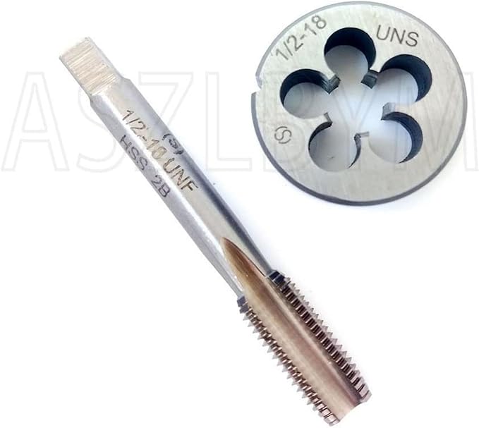 1/2-18 Tap And Die Set, Machine Thread Tap And Round Thread Die Right Hand HSS Taper